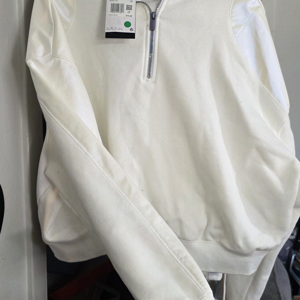 Men's White Half-Zip Sweater